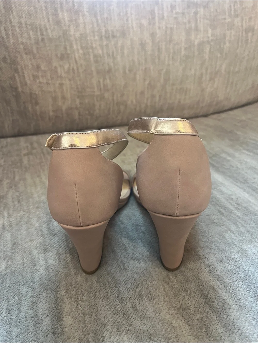 CL by Laundry Rose Gold Ankle-Strap Wedge Sandals